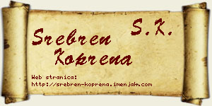 Srebren Koprena vizit kartica
